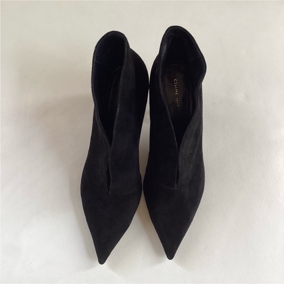 Celine Black Suede Ankle Pointed-Toes Boots By Phoebe Philo 6.5 - Picture 3 of 10